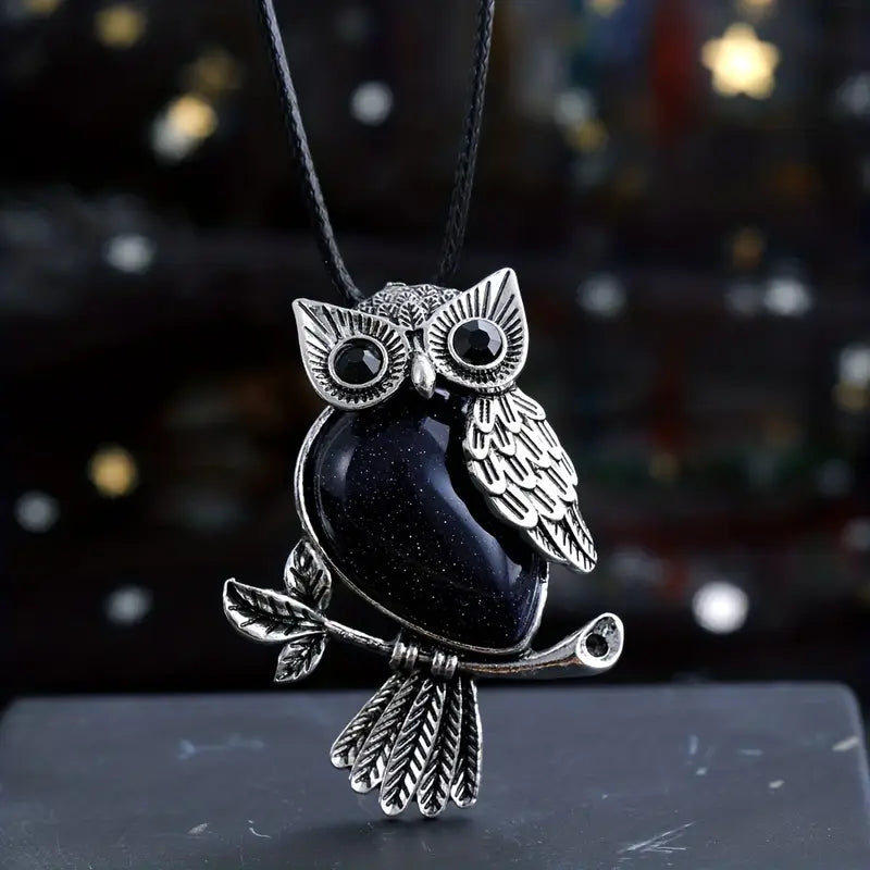 ( floz )™ -Collar Búho Arbol Cuarzo Onix Estuche: Un Amuleto de Protección y Estilo