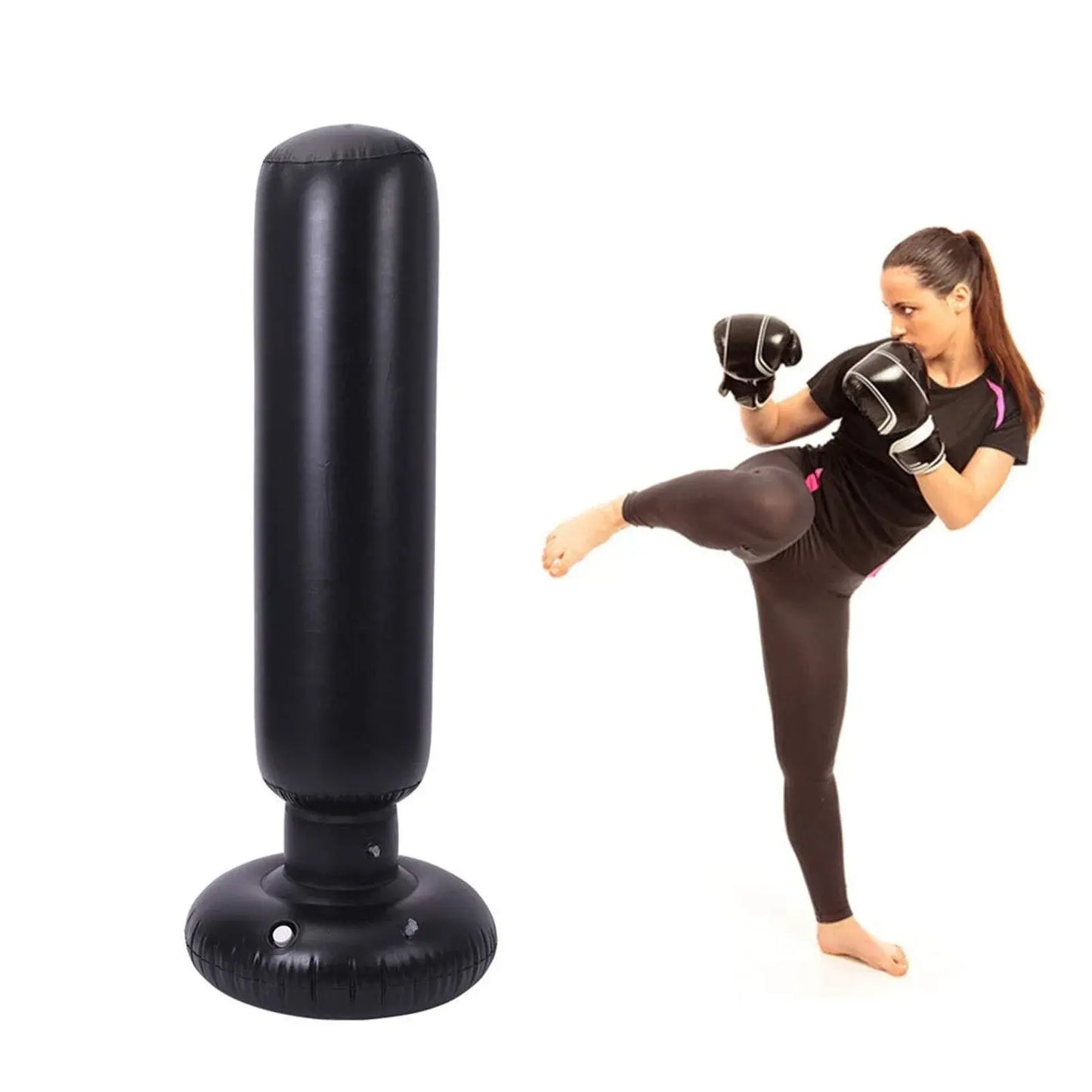 ( Punching Bag )™ -Saco Boxeo Inflable Fitness Con Guantes: Entrena y Libera el Estrés en Cualquier Momento