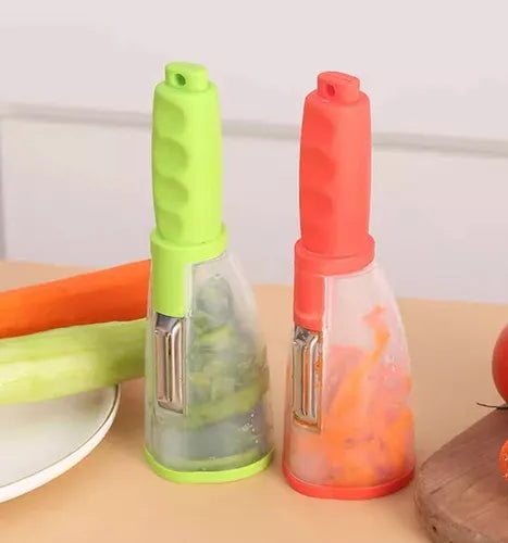 ( DECOR )™ -Pelador De Frutas Con Contenedor: Pela Rápido y Sin Ensuciar