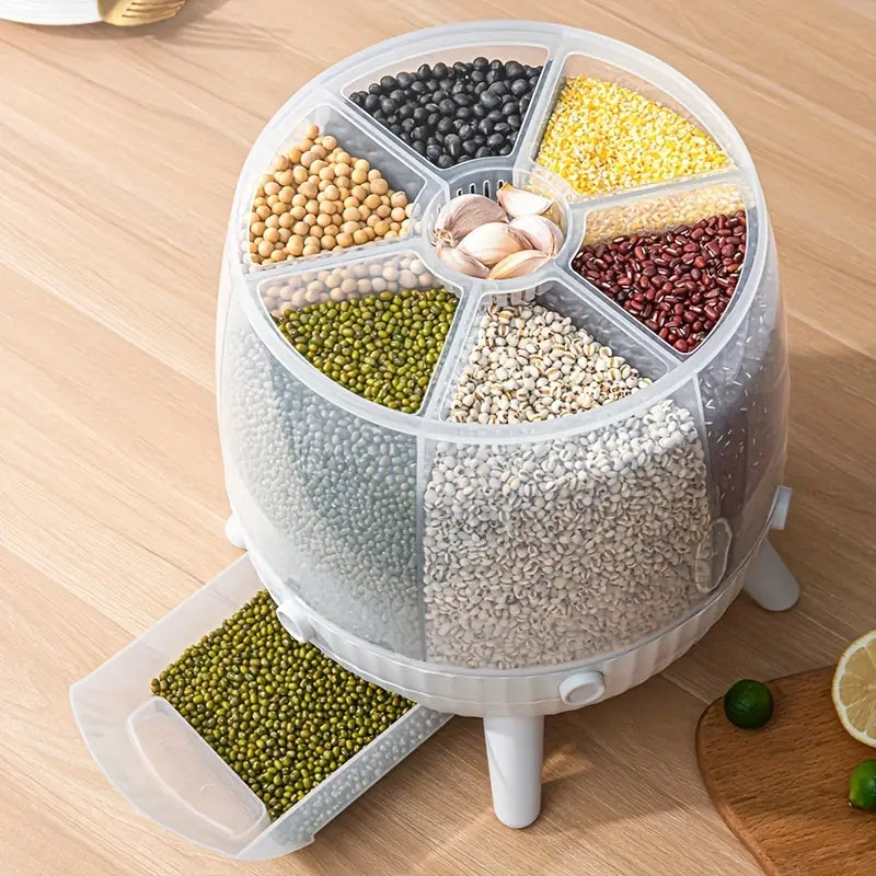 ( BAVIEN)™ -Dispensador Organizador De Granos 6 En 1: Organización Inteligente con Solo un Giro
