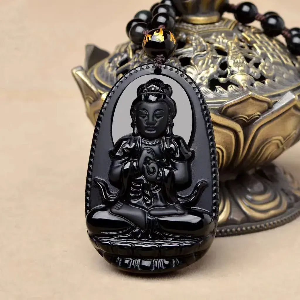 ( floz )™ -Collar De Obsidiana: Energía y Elegancia en una Joya Única