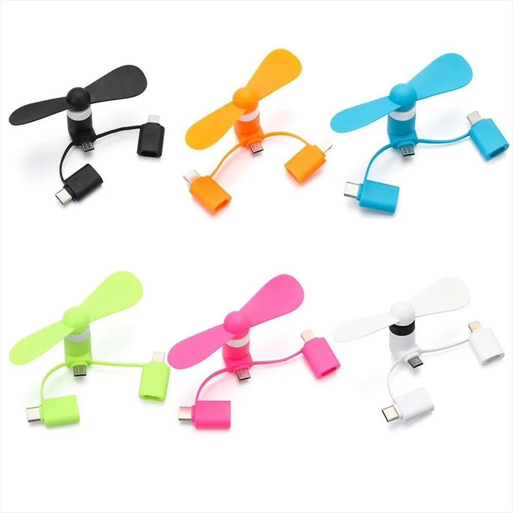 (Labstandard)™ -Mini Ventilador Para Celular 3 En 1 Ipho: Refresca Tu Día en Segundos