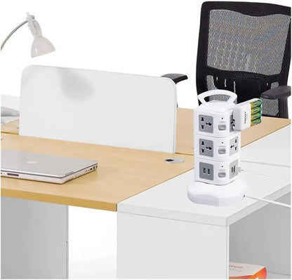 ( floz )™ -Torre Multitoma 3 Niveles : Conecta Más Dispositivos Sin Enredos