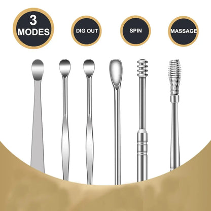 ( QrBxa )™ -Set X 5 Kit De Limpieza De Cera De Oidos :  Limpieza Profunda y Segura