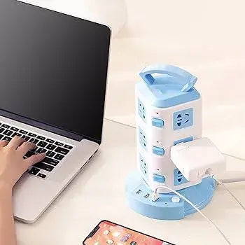 ( floz )™ -Torre Multitoma 3 Niveles : Conecta Más Dispositivos Sin Enredos