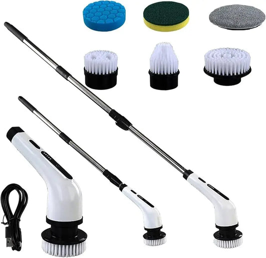 ( momk )™ Cepillo Electrico Giratorio 9pz: Limpieza Profunda Sin Esfuerzo