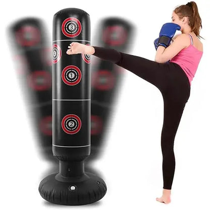 ( Punching Bag )™ -Saco Boxeo Inflable Fitness Con Guantes: Entrena y Libera el Estrés en Cualquier Momento