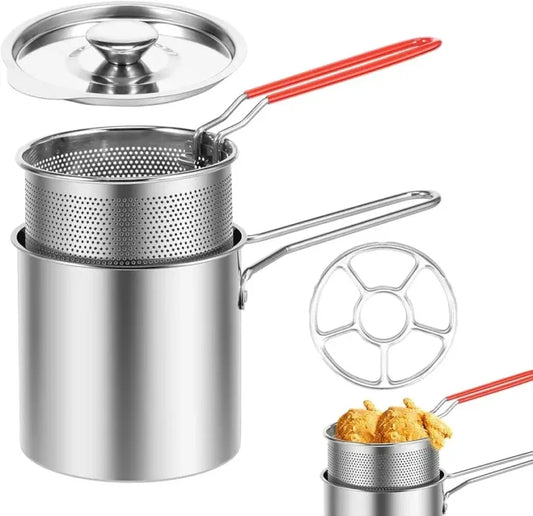 (HQH  )™ -Olla Freidora Profunda Aceite Canasta: ¡Freído Perfecto en Cada Bocado!