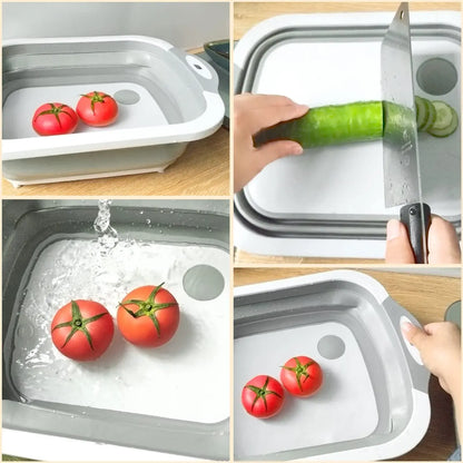 ( Weikap )™ -Tabla Para Picar Plegable 3 En 1 : ¡3 en 1: Pica, Lava y Escurre en un Solo Producto!