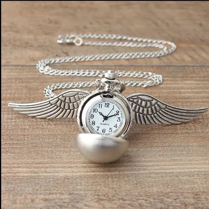 ( floz )™ -Collar Reloj Snitch Harry Potter Platead : Lleva la magia siempre contigo