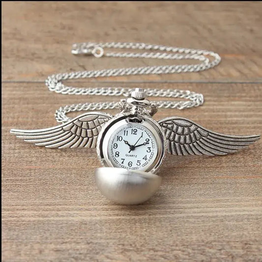 ( floz )™ -Collar Reloj Snitch Harry Potter Platead : Lleva la magia siempre contigo