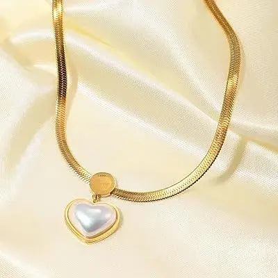 ( Y2k )™ -Collar Perla Corazon: El Toque Perfecto de Elegancia y Amor