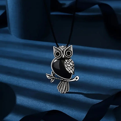 ( floz )™ -Collar Búho Arbol Cuarzo Onix Estuche: Un Amuleto de Protección y Estilo