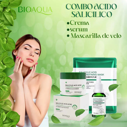 ( bioaqua )™ -Combo Acido Salicilico :  Piel Libre de Imperfecciones en Tiempo Récord