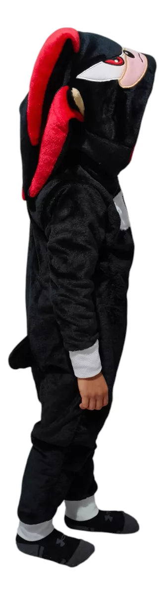 ( floz )™ -Pijama Termica Enteriza Sonic Shadow: La Pijama Perfecta para Pequeños Fans de Shadow
