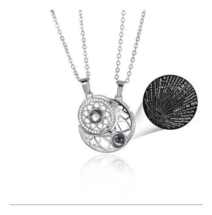 ( floz )™ -Collar Sol Y Luna Proyección Pareja  : Un símbolo de amor eterno