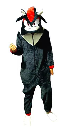 ( floz )™ -Pijama Termica Enteriza Sonic Shadow: La Pijama Perfecta para Pequeños Fans de Shadow