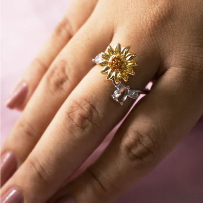 ( floz )™ -Anillo Girasol Giratorio : Un Anillo Que Brilla Con Tu Energía