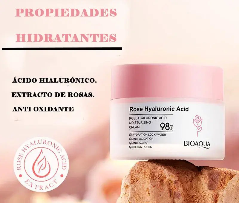 ( Bioaqua )™ -Crema Rose Hyaluronic Acid : Belleza Natural con el Poder de las Rosas