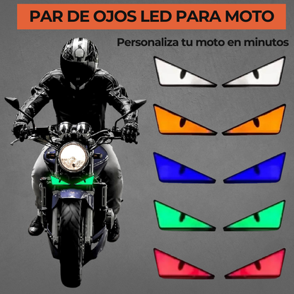 Eyeslum - Par de ojos para moto: Destaca en la noche con estilo y seguridad