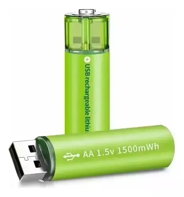 ( Luysk )™ -Pilas 2aa Recargable Por Usb Display X 2 : Energía Infinita, Recarga sin Complicaciones