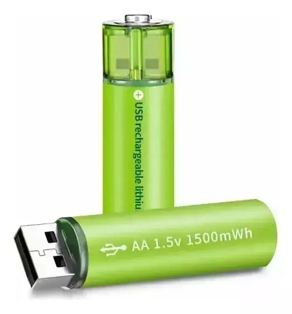( Luysk )™ -Pilas 2aa Recargable Por Usb Display X 2 : Energía Infinita, Recarga sin Complicaciones