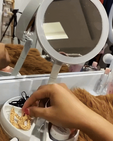 ( Scoss)™ -Espejo Maquillaje Plegable Luz Led :Iluminación LED Profesional para un Maquillaje Perfecto