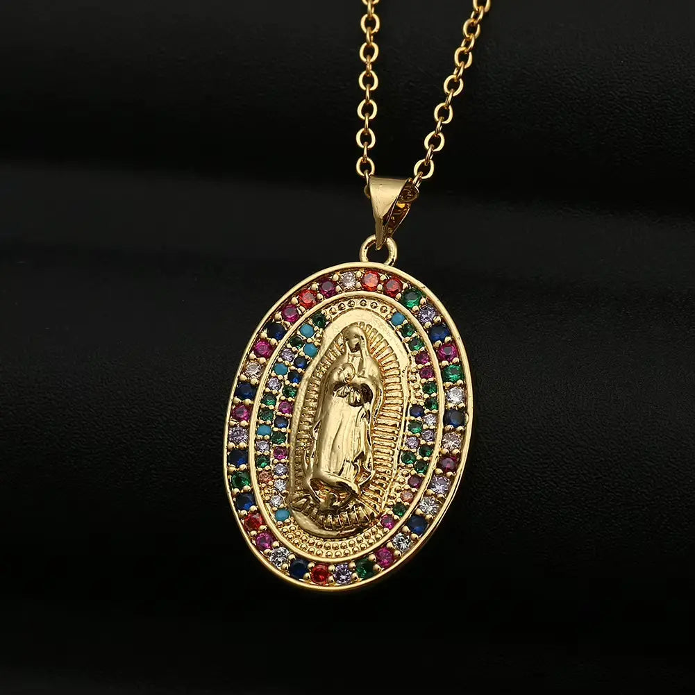 ( yipima )™ - Elegante Collar Virgen Maria : Luce tu Fe con Elegancia